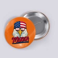 Funny Merica Eagle USA American Flag Button