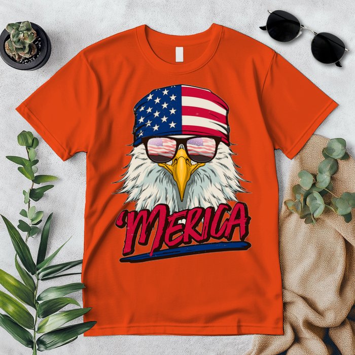 Funny Merica Eagle USA American Flag Premium T-Shirt