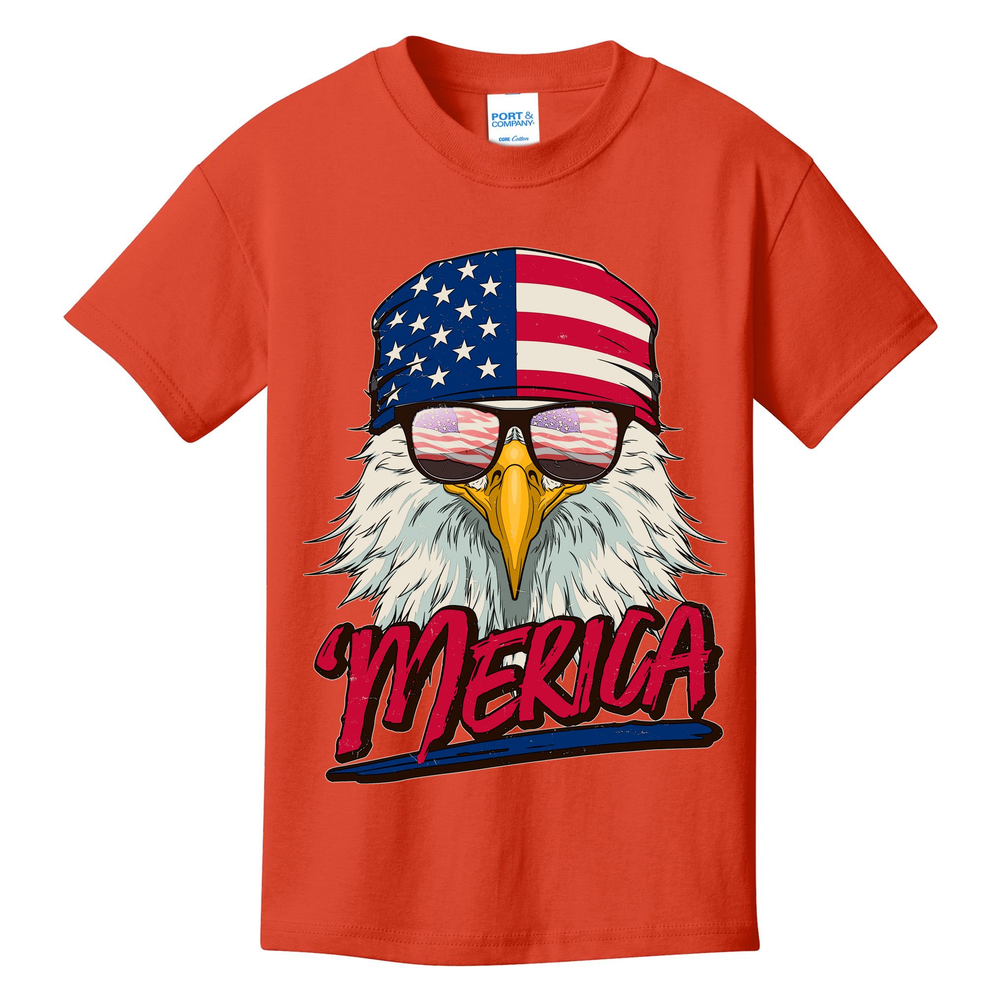 Funny Merica Eagle USA American Flag Kids T-Shirt