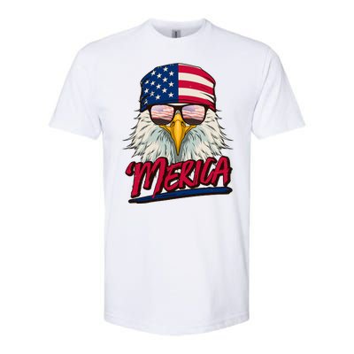 Funny Merica Eagle USA American Flag Softstyle® CVC T-Shirt