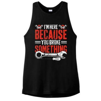 Funny Mechanic Engineer Art For Dad Husband Grandpa Gift Ladies PosiCharge Tri-Blend Wicking Tank