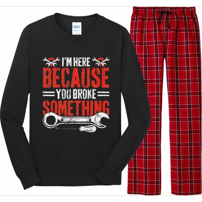 Funny Mechanic Engineer Art For Dad Husband Grandpa Gift Long Sleeve Pajama Set