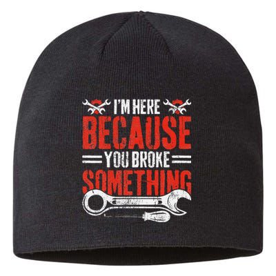 Funny Mechanic Engineer Art For Dad Husband Grandpa Gift Sustainable Beanie