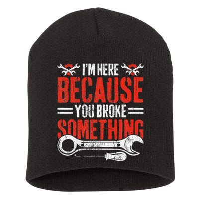 Funny Mechanic Engineer Art For Dad Husband Grandpa Gift Short Acrylic Beanie