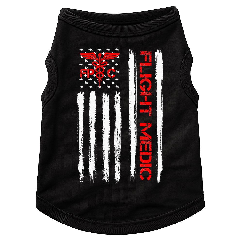 Flight Medic EMS EMT Nurse Paramedic US American Flag Gift Doggie Tank