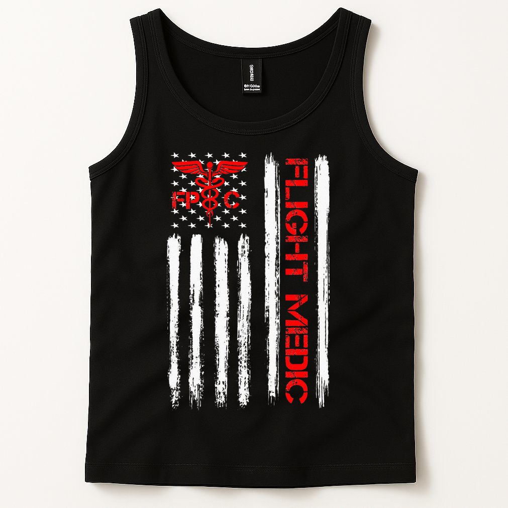 Flight Medic EMS EMT Nurse Paramedic US American Flag Gift Tank Top