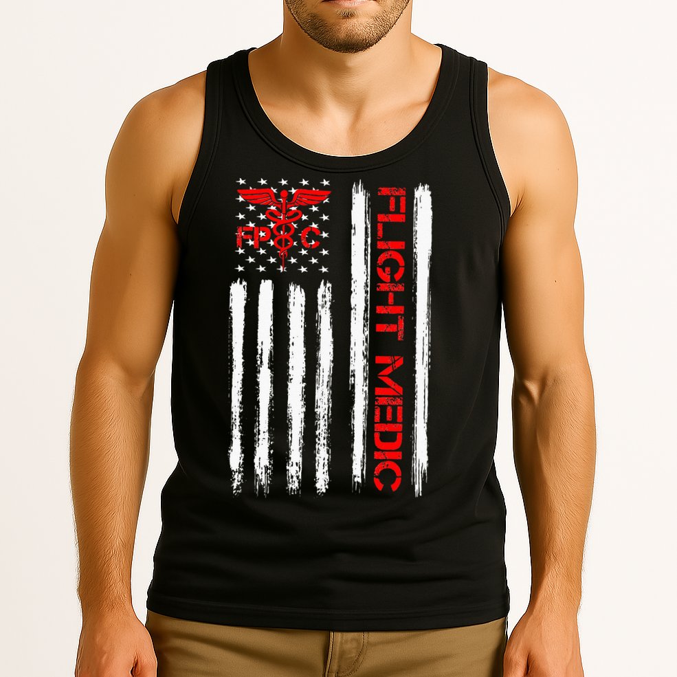 Flight Medic EMS EMT Nurse Paramedic US American Flag Gift Tank Top