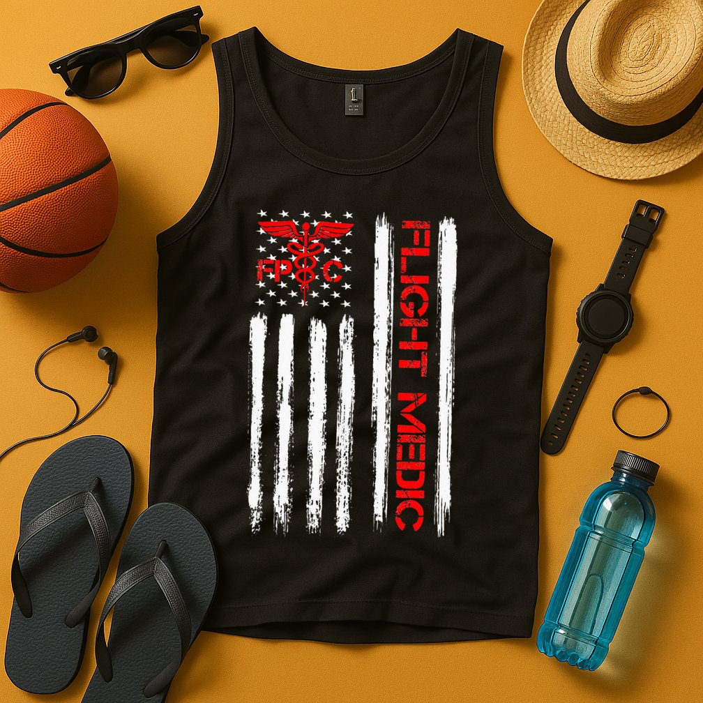 Flight Medic EMS EMT Nurse Paramedic US American Flag Gift Tank Top