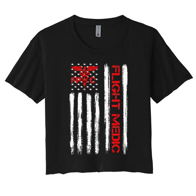 Flight Medic EMS EMT Nurse Paramedic US American Flag Gift Crop Top