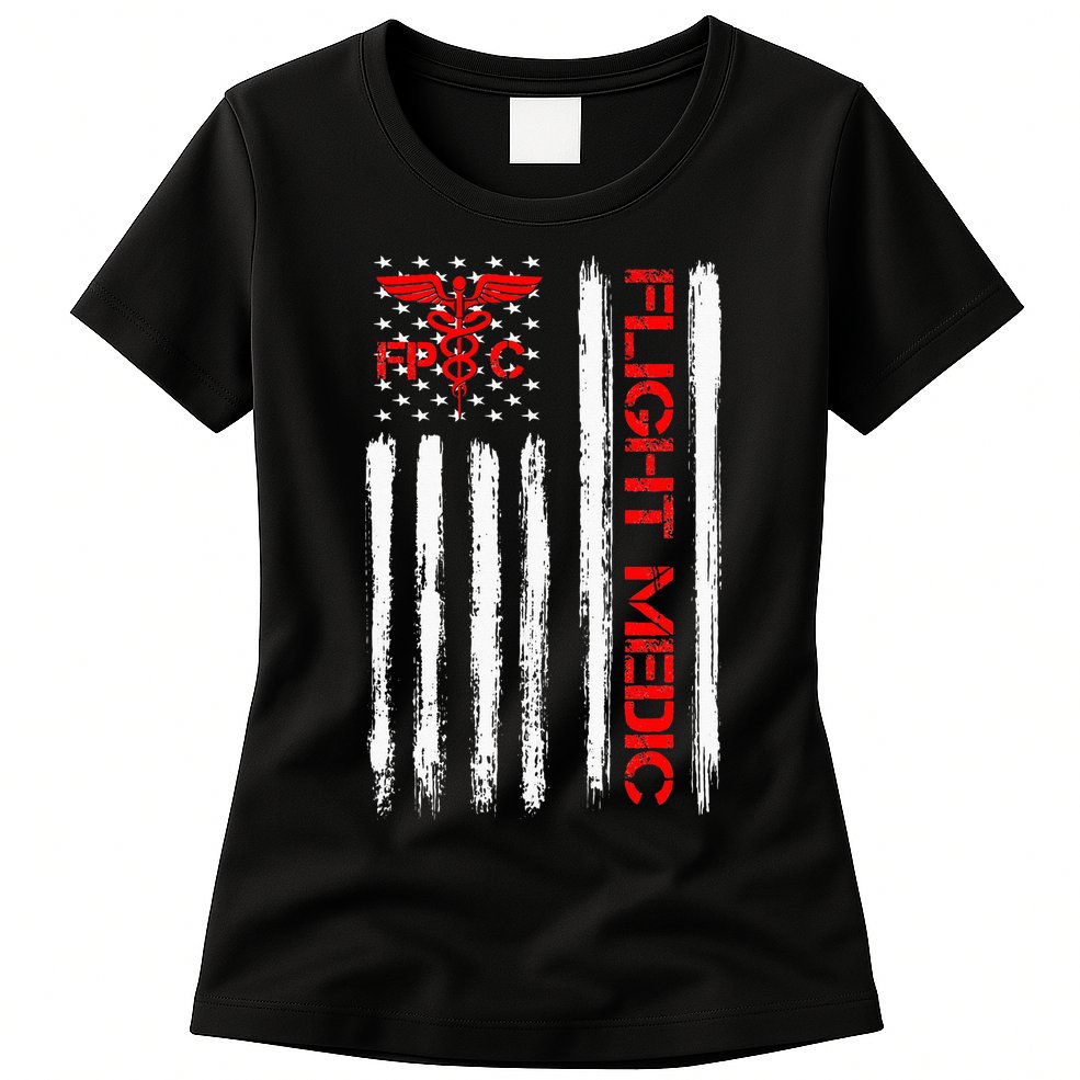 Flight Medic EMS EMT Nurse Paramedic US American Flag Gift Womens T-Shirt