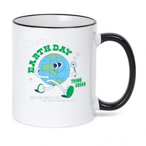 Funny Make Everyday Earth Day Think Green Cartoon Earth 11oz Black Color Changing Mug