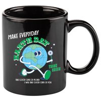 Funny Make Everyday Earth Day Think Green Cartoon Earth 11oz C Handle Ceramic Mug