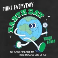 Funny Make Everyday Earth Day Think Green Cartoon Earth 11oz C Handle Ceramic Mug