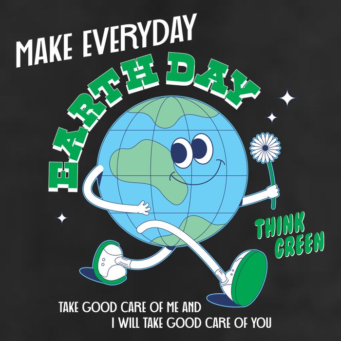 Funny Make Everyday Earth Day Think Green Cartoon Earth 11oz C Handle Ceramic Mug