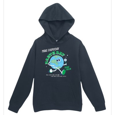 Funny Make Everyday Earth Day Think Green Cartoon Earth Urban Pullover Hoodie