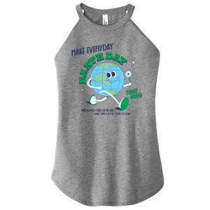 Funny Make Everyday Earth Day Think Green Cartoon Earth Women's Perfect Tri Rocker Tank