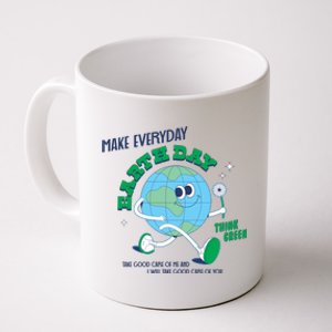 Funny Make Everyday Earth Day Think Green Cartoon Earth Coffee Mug