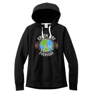 Funny Make Everyday Earth Day Planet World Earth Day Flower Gift Women's Fleece Hoodie