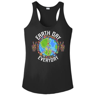 Funny Make Everyday Earth Day Planet World Earth Day Flower Gift Ladies PosiCharge Competitor Racerback Tank