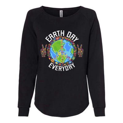 Funny Make Everyday Earth Day Planet World Earth Day Flower Gift Womens California Wash Sweatshirt