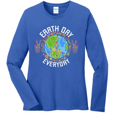 Funny Make Everyday Earth Day Planet World Earth Day Flower Gift Ladies Long Sleeve Shirt