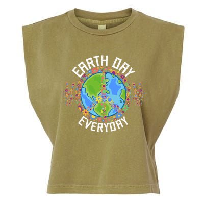 Funny Make Everyday Earth Day Planet World Earth Day Flower Gift Garment-Dyed Women's Muscle Tee