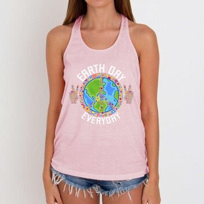 Funny Make Everyday Earth Day Planet World Earth Day Flower Gift Women's Knotted Racerback Tank