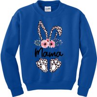 Floral Mama Easter Bunny Gift Mama Life Happy Easter Day Funny Gift Kids Sweatshirt