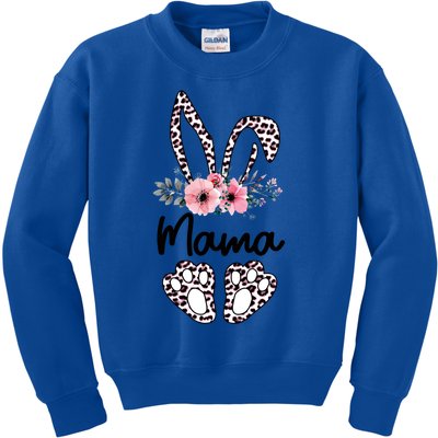 Floral Mama Easter Bunny Gift Mama Life Happy Easter Day Funny Gift Kids Sweatshirt