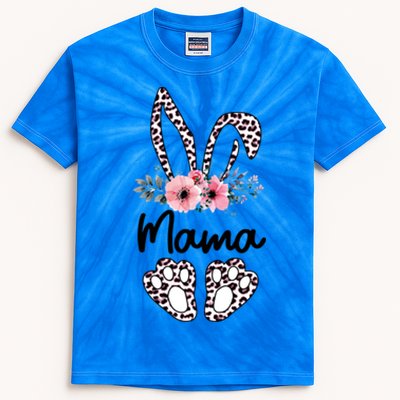 Floral Mama Easter Bunny Gift Mama Life Happy Easter Day Funny Gift Kids Tie-Dye T-Shirt