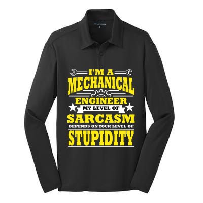 Funny Mechanical Engineer Engineering Major Student Gift Cool Gift Silk Touch Performance Long Sleeve Polo