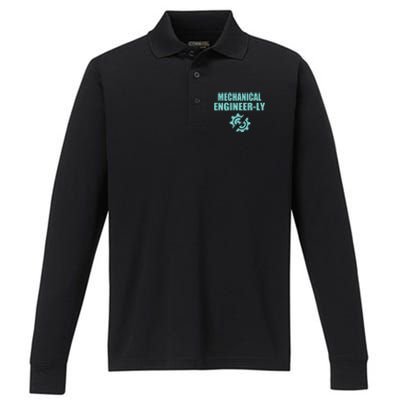 Funny Mechanical Engineer Student Nearly Engineer Major Pun Gift Performance Long Sleeve Polo