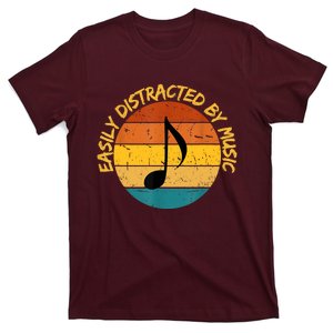 Funny Music Easily Distracted By Music Musician Music Lover T-Shirt