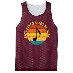 Funny Music Easily Distracted By Music Musician Music Lover Mesh Reversible Basketball Jersey Tank