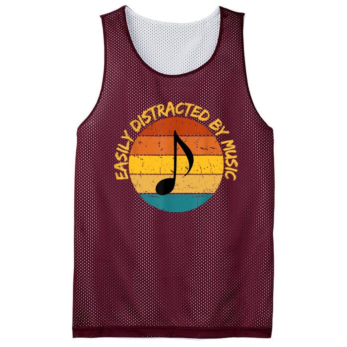 Funny Music Easily Distracted By Music Musician Music Lover Mesh Reversible Basketball Jersey Tank