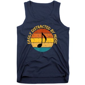 Funny Music Easily Distracted By Music Musician Music Lover Tank Top