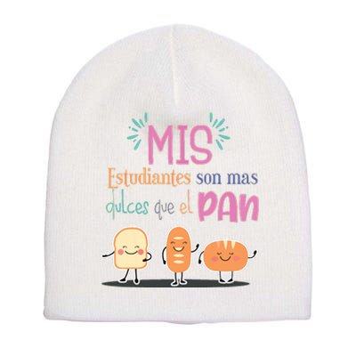 Funny Maestra Espanol Spanish Teacher Short Acrylic Beanie