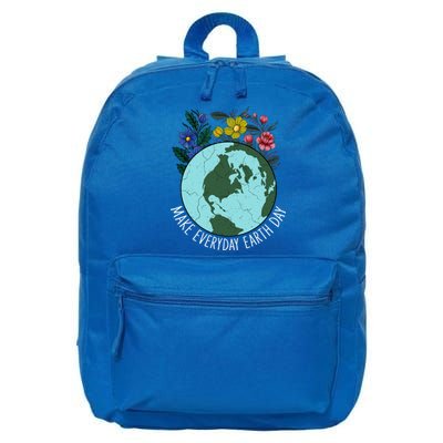 Funny Make Everyday Earth Day Planet World Earth Day Flower Gift 16 in Basic Backpack