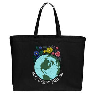 Funny Make Everyday Earth Day Planet World Earth Day Flower Gift Cotton Canvas Jumbo Tote