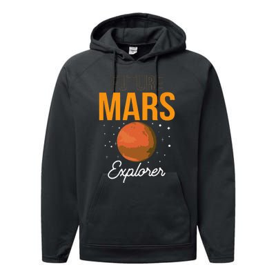 Future Mars Explorer Space Planet Sayings Performance Fleece Hoodie