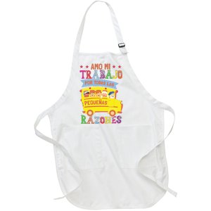 Funny Maestra Espanol Spanish Teacher07 Full-Length Apron With Pockets