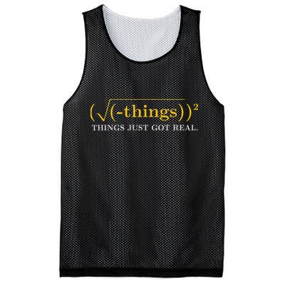 Funny Math Equation Things Just Got Real Saying Mesh Reversible Basketball Jersey Tank