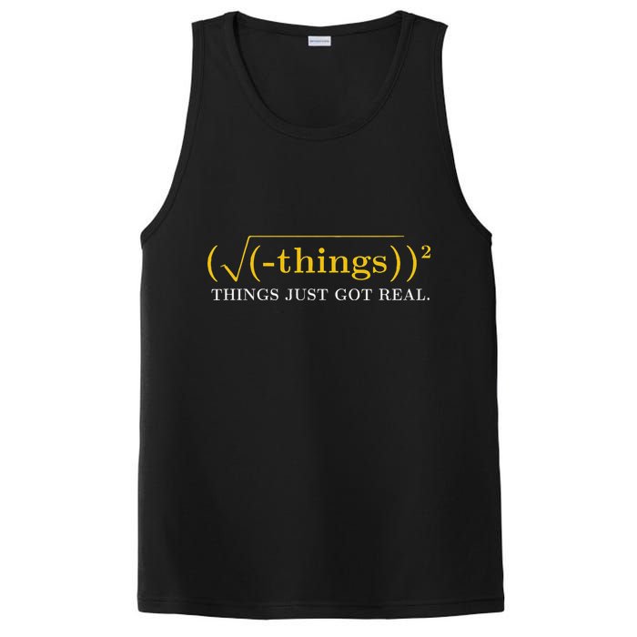 Funny Math Equation Things Just Got Real Saying PosiCharge Competitor Tank