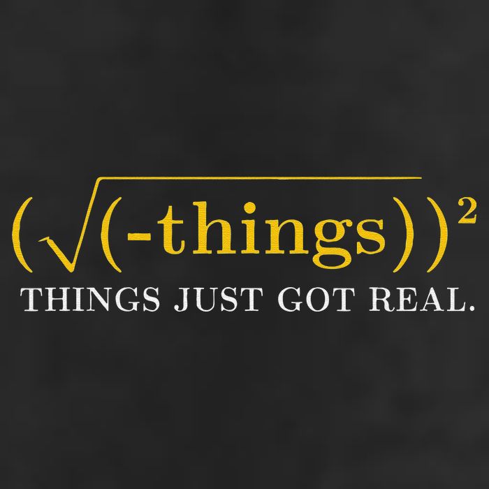 Funny Math Equation Things Just Got Real Saying Golf Towel