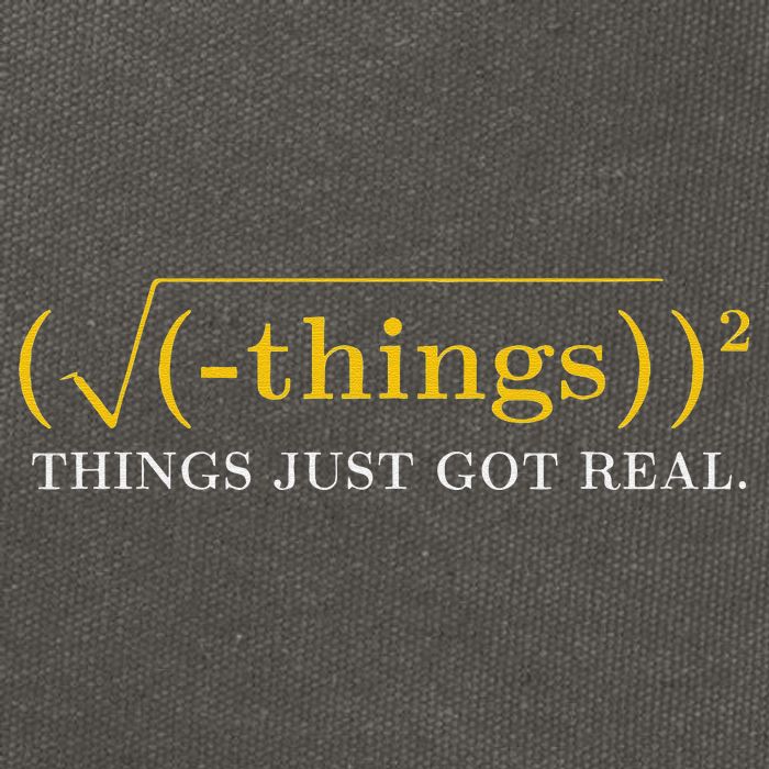 Funny Math Equation Things Just Got Real Saying Cotton Canvas Backpack