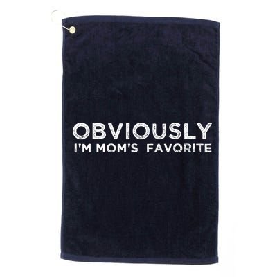 funny moms favorite, Obviously i'm mom's favorite Golf Towel