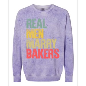 Funny Marriage Funny Gift Real Marry Bakers Groom Funny Gift Colorblast Crewneck Sweatshirt