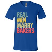 Funny Marriage Funny Gift Real Marry Bakers Groom Funny Gift V-Neck T-Shirt