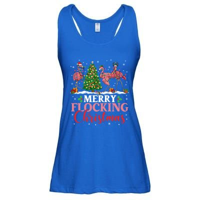 Flamingo Merry Flocking Christmas Funny Xmas Funny Gift Ladies Essential Flowy Tank