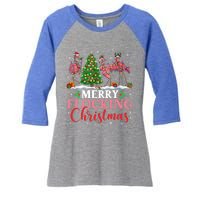 Flamingo Merry Flocking Christmas Funny Xmas Funny Gift Women's Tri-Blend 3/4-Sleeve Raglan Shirt